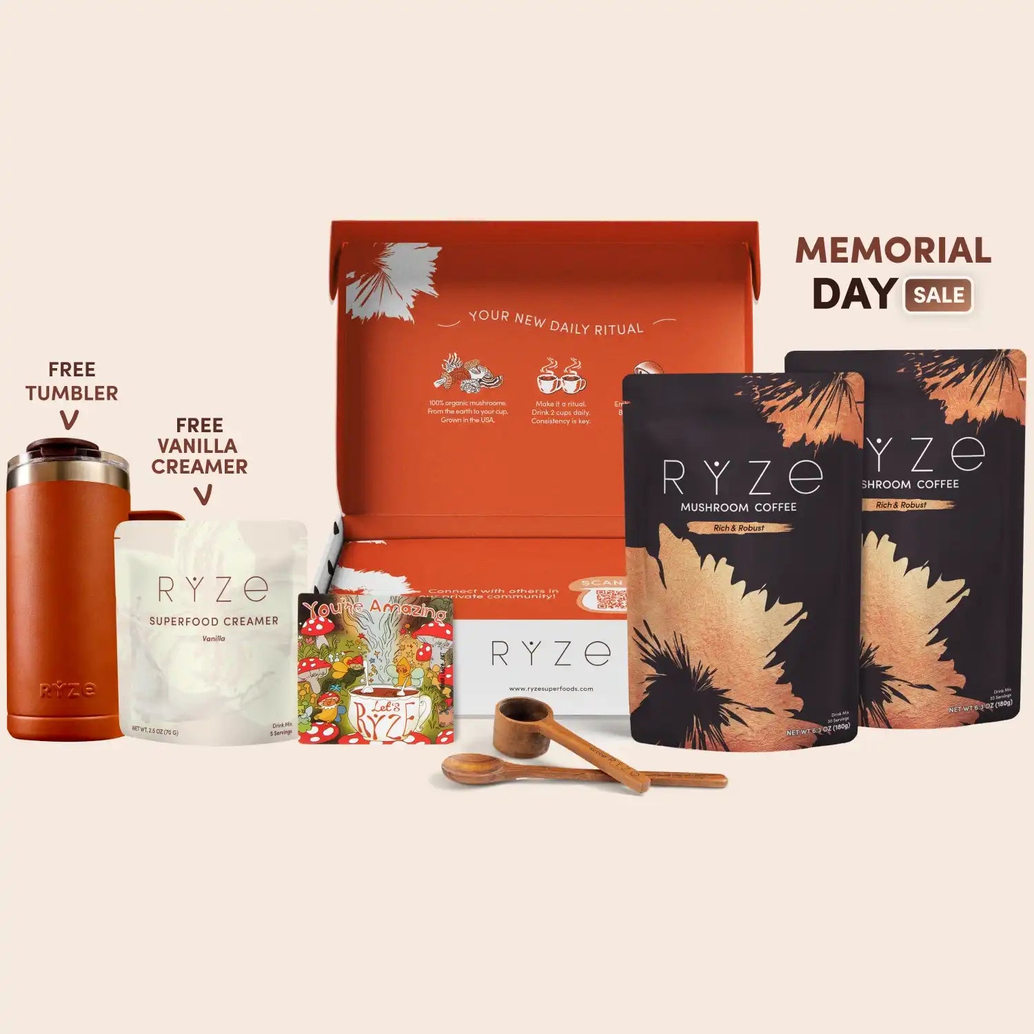 Mushroom Coffee Dark Roast Starter Kit (60 servings) - Smooth Morning Coffee