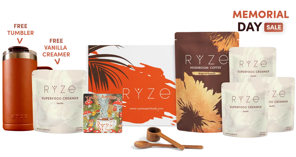 Ultimate RYZE Vanilla Latte Bundle (Vanilla Creamer + Coffee) - Everyday Mushroom Coffee